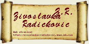 Živoslavka Radičković vizit kartica